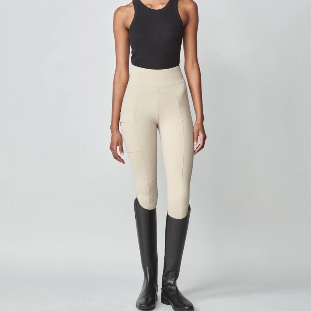 NWT YAGYA Compression Pull-On Riding Breeches Tan Size XXS